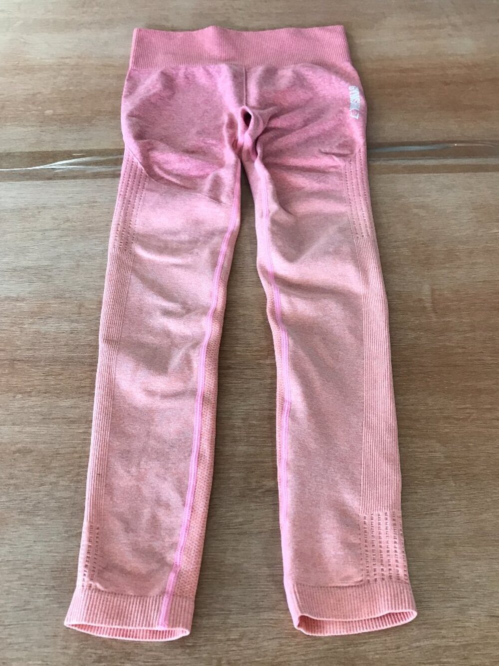Gymshark Athletic Leggings Women XXS Orange Mid Rise Slimming Athleisure Yoga